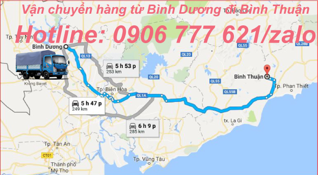 Vận chuyển hàng từ Bình Dương đi Bình Thuận 