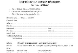 Mau hop dong van chuyen hang