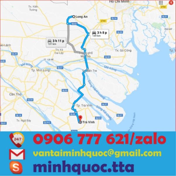 Vận chuyển hàng hóa từ Long An đi Trà Vinh