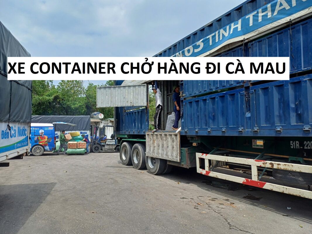 Xe container chở hàng đi Cà Mau