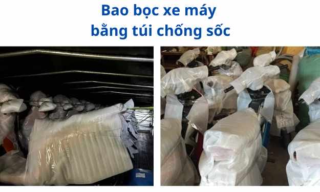 Bao bọc xe máy bằng túi chống sốc