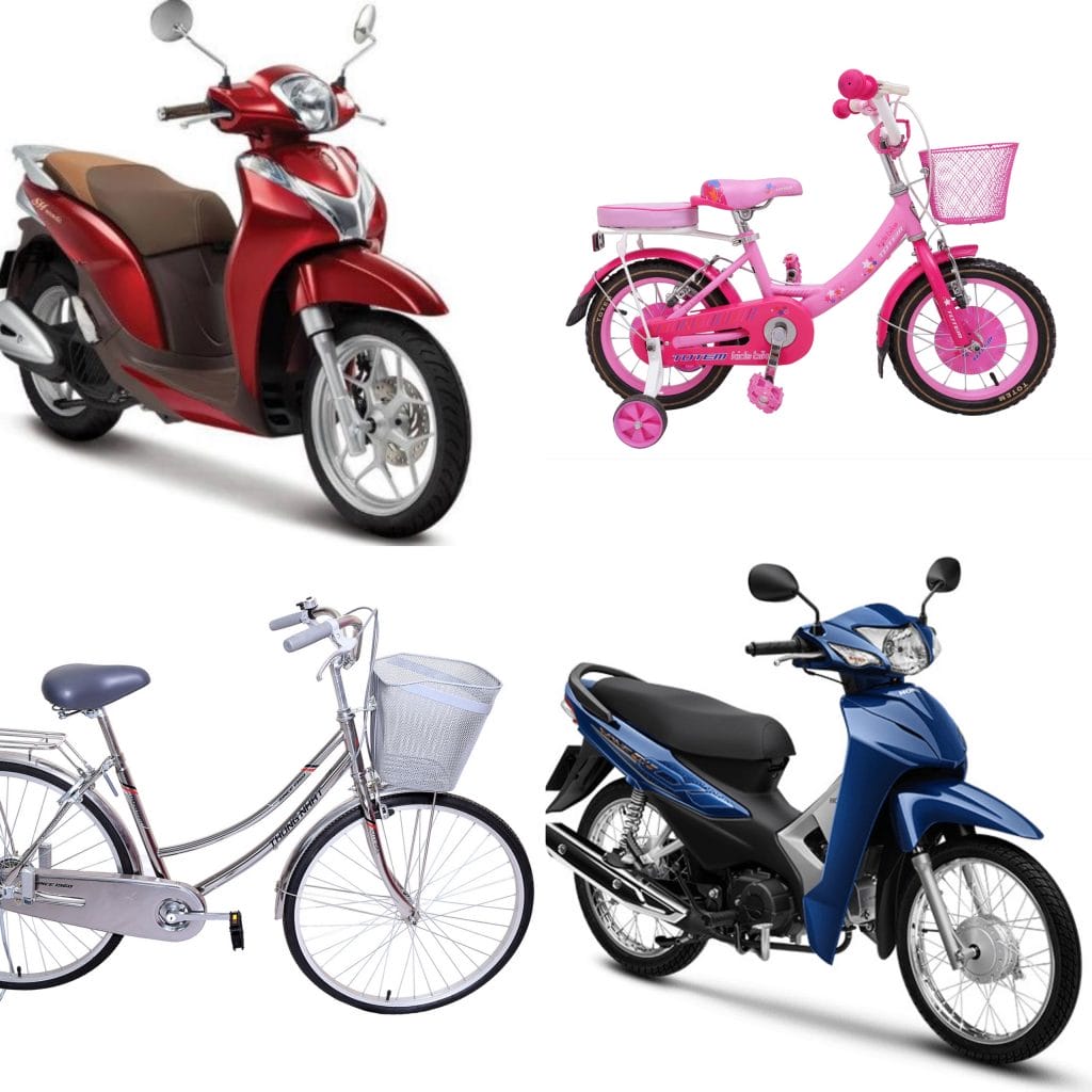 Hàng xe máy, xe đạp