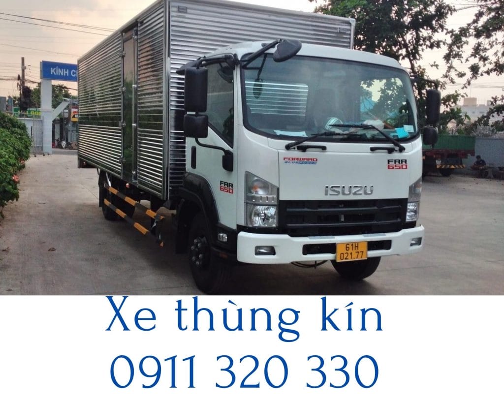 Xe thùng kín chở hàng đi Hải Phòng