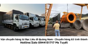 Vận Chuyển Hàng từ Bạc Liêu đi Quảng Nam