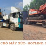 Xe fooc chở máy xúc