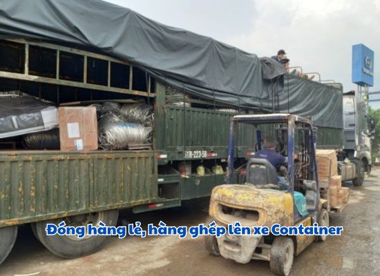 Đóng hàng lẻ, hàng ghép lên xe Container