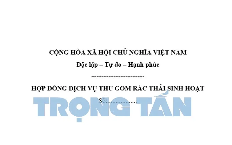 hop dong thu gom van chuyen xu ly rac thai