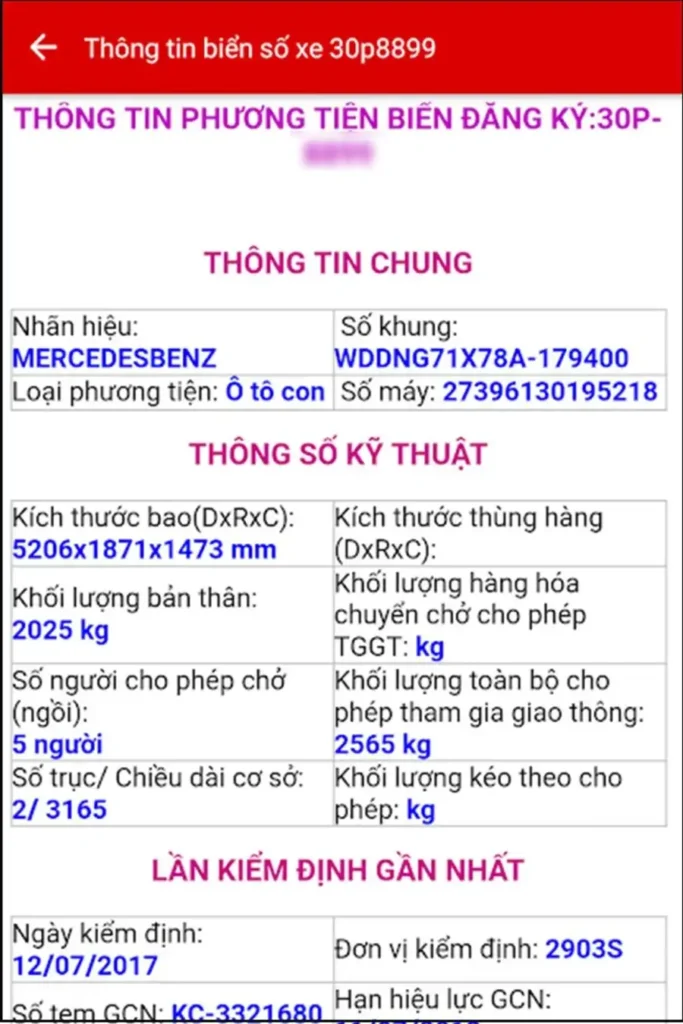 tra cứu chủ xe qua biển số