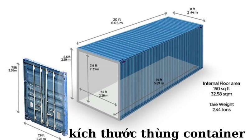 Kích thước thùng container