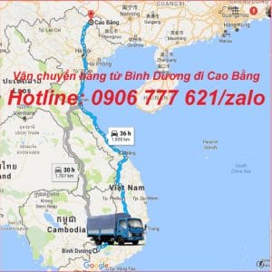 Vận chuyển hàng từ Bình Dương đi Cao Bằng