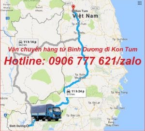 Vận chuyển hàng từ Bình Dương đi Kon Tum