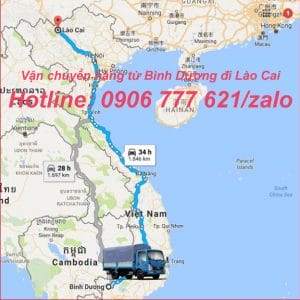 Vận chuyển hàng từ Bình Dương đi Lào Cai