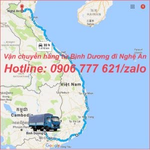 Vận chuyển hàng từ Bình Dương đi Nghệ An