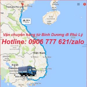 Vận chuyển hàng từ Bình Dương đi Phủ Lý