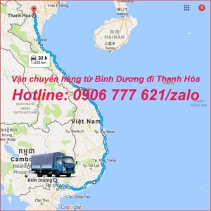 Vận chuyển hàng từ Bình Dương đi Thanh Hóa