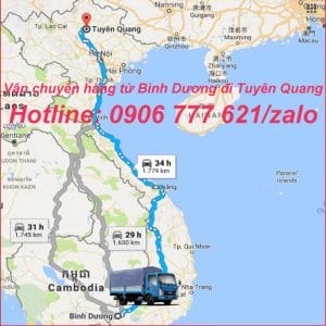 Vận chuyển hàng từ Bình Dương đi Tuyên Quang