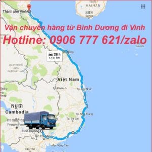 Vận chuyển hàng từ Bình Dương đi Vinh