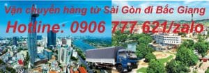 Vận chuyển hàng từ Sài Gòn đi Bắc Giang